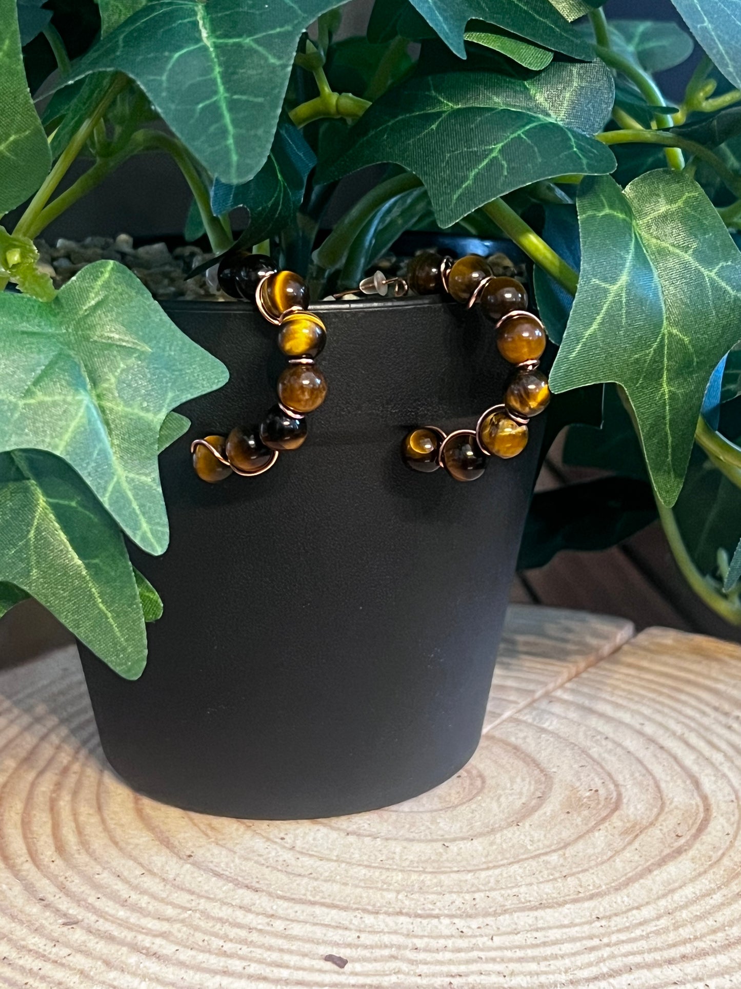 Tiger Eye Hoops