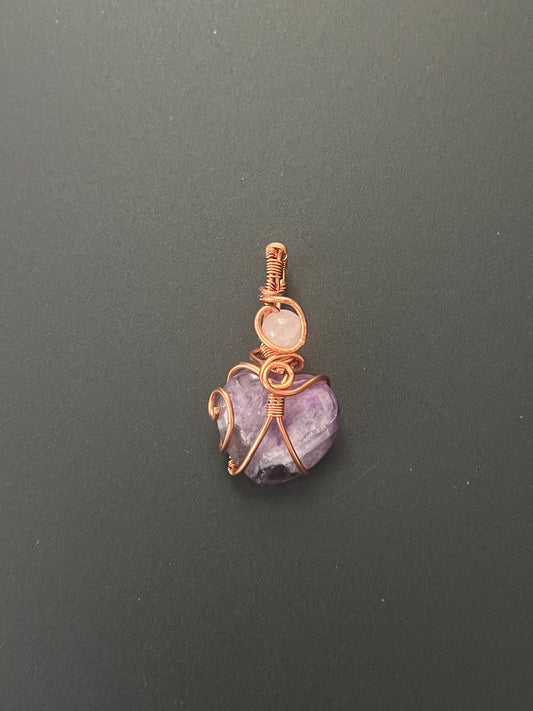 Amethyst and Rose Quartz Pendant