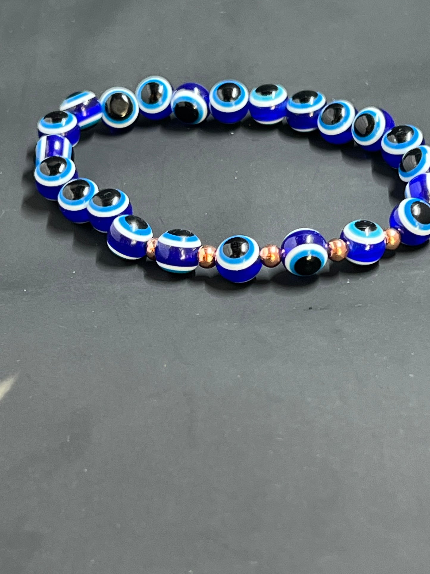 Evil Eye Bracelet w/copper beads