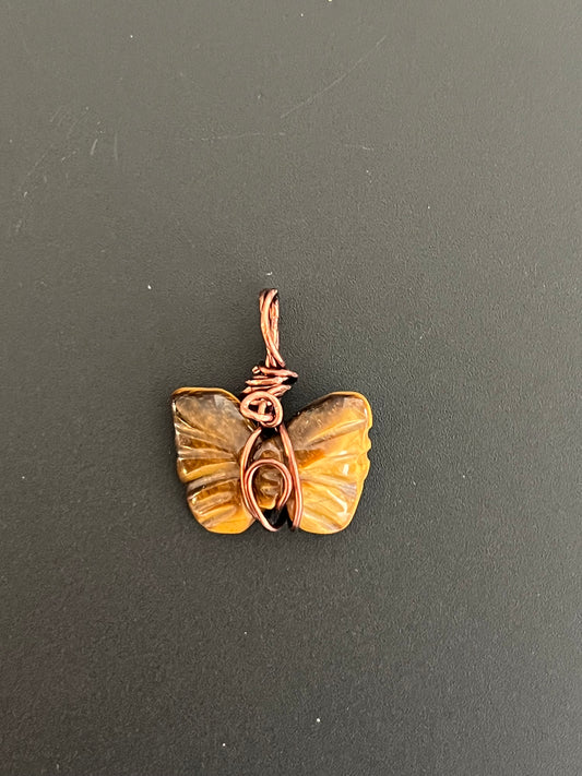 Tigers Eye Butterfly Pendant