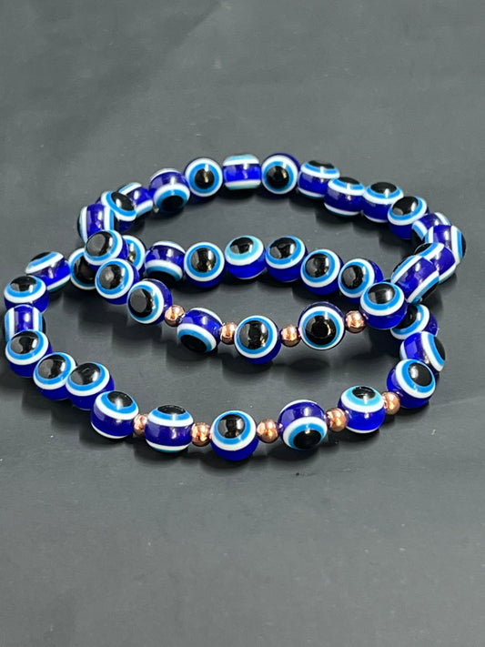 Evil Eye Bracelet w/copper beads