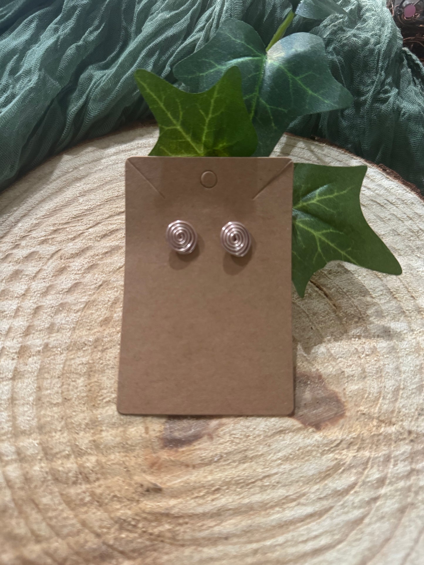 Pink Small swirl earrings