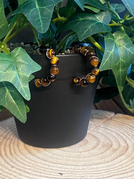Tiger Eye Hoops
