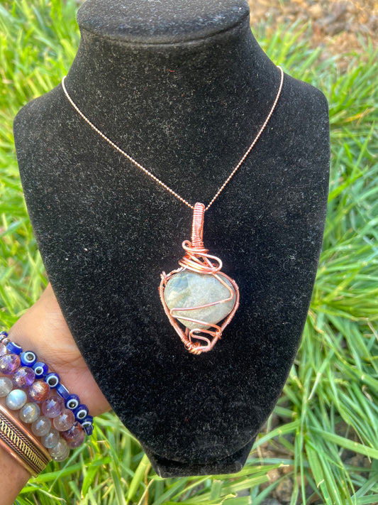 Labradorite Heart
