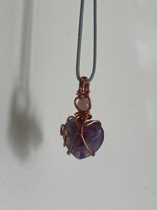Amethyst and Rose Quartz Pendant
